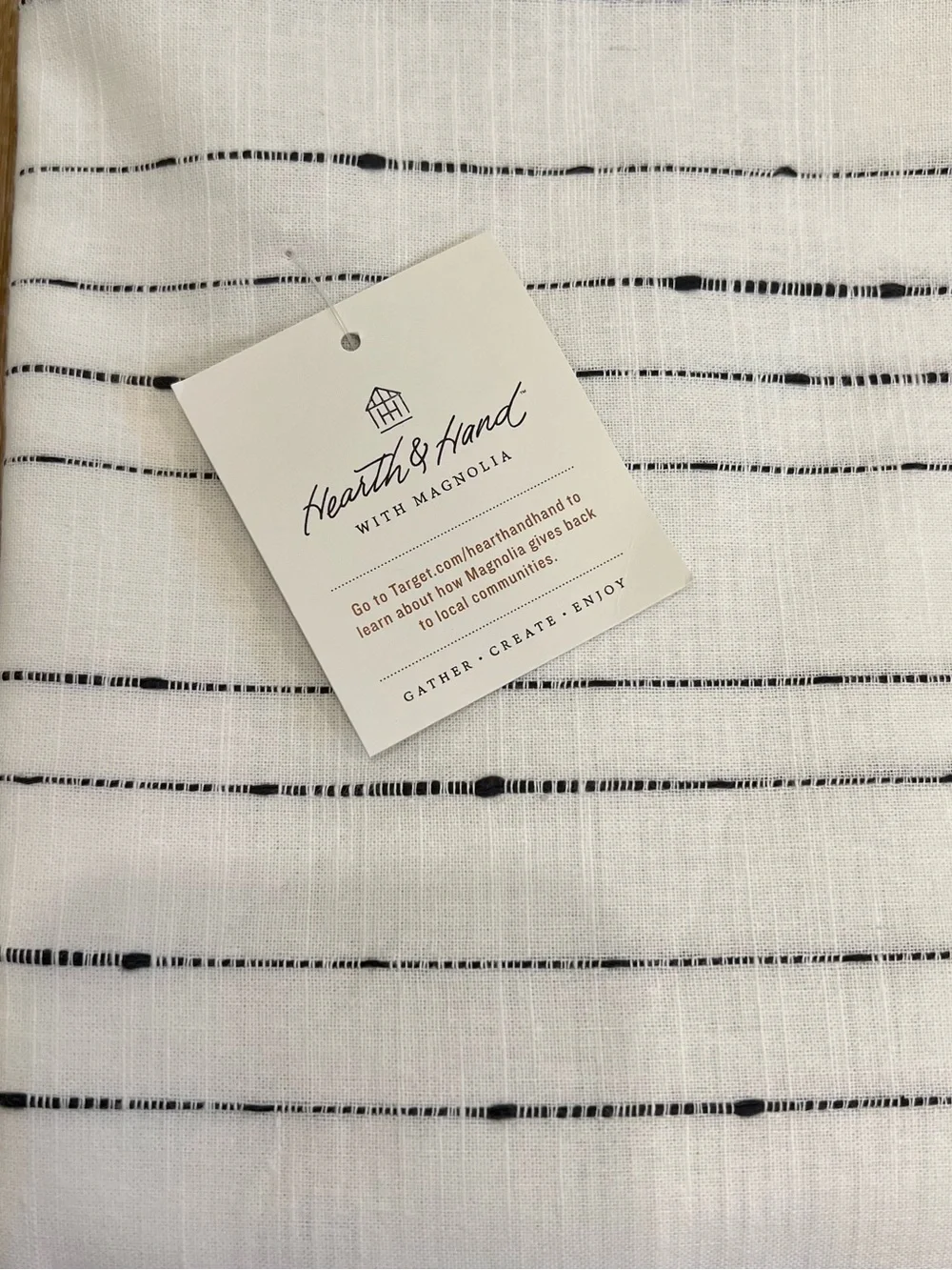 NWT Hearth & Hand Pinstripe Border Shower Curtain